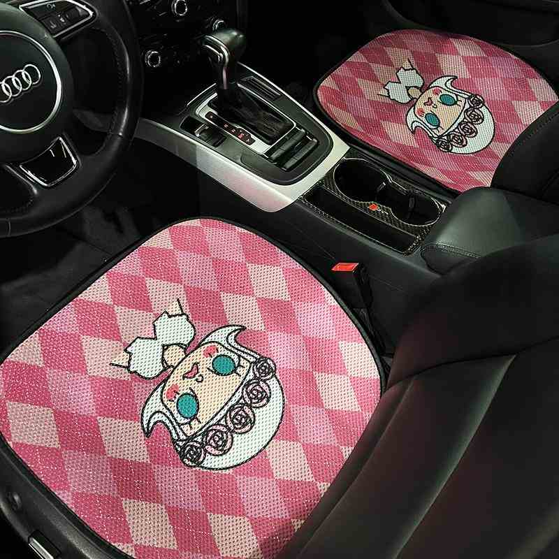 泡泡玛特汽车坐垫四季通用高级感可爱通风绿野仙踪绿色座椅垫新款