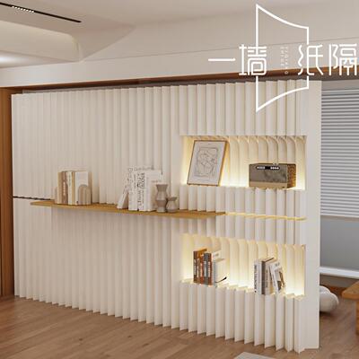 纸屏风隔断假墙置物展台墙办公室隔断分隔挡板一房变两房隔板自装