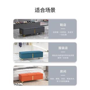 凳家用门口可坐凳服装 多功能换鞋 店试衣间储物沙发床尾长条收纳凳