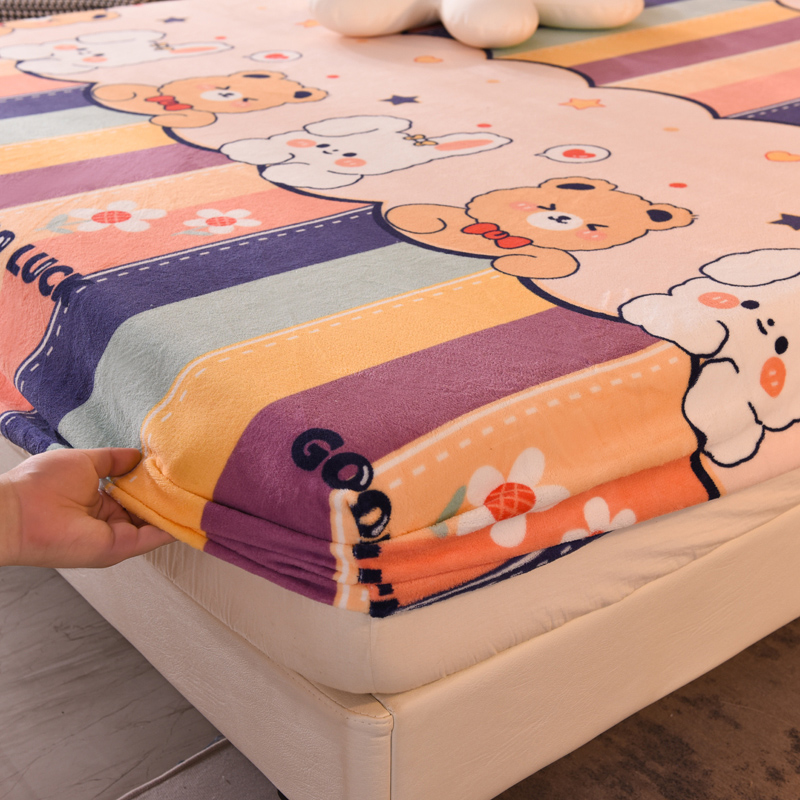 定制牛奶绒床笠珊瑚绒1.2床罩1.35Cx190x200米高低床榻榻米儿童