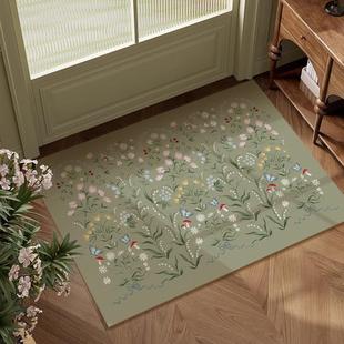 法式 田园森林精灵皮革地垫大门防水防油地毯玄关复古门垫防滑脚垫