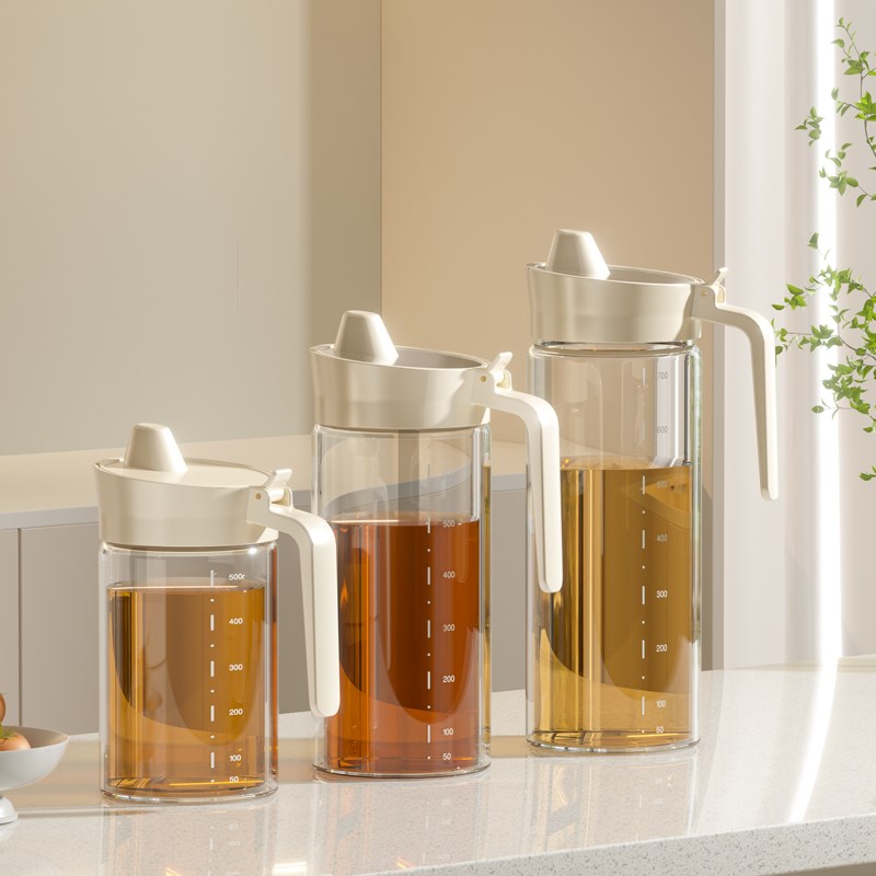 日式玻璃油壶自动开合家用厨房防漏油罐酱K油醋调料瓶味壸不挂油