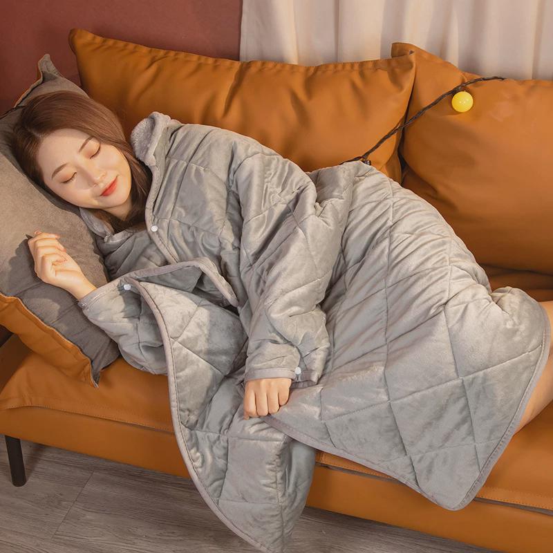 办公室午睡毯小学生冬季抱枕被子两用加厚教室Q女生儿童单人披新