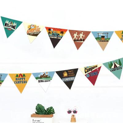 户外帐篷营地旗彩旗三角旗氛围装饰旗帜挂饰小摆件露营装备用品