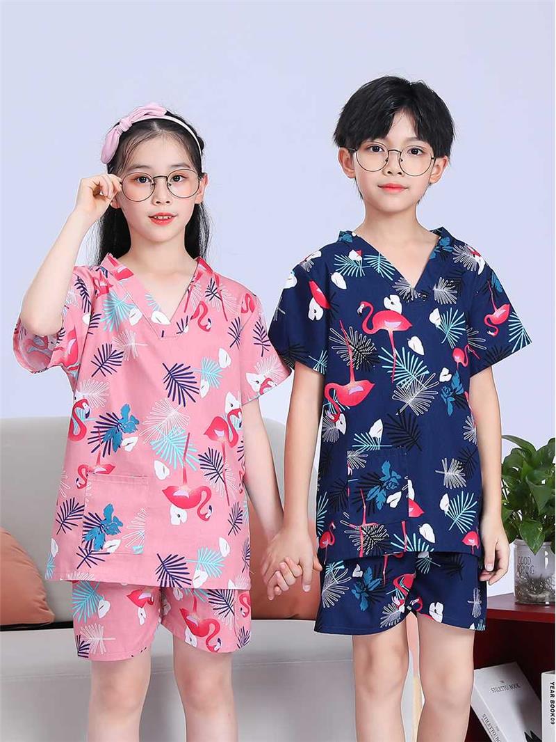 小孩汗蒸服男女纯棉足浴按摩服桑拿服儿童浴场足疗店会所浴衣睡衣 居家布艺 汗蒸服 原图主图