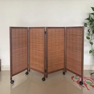 饰儿童栏宠物围栏 卧室折屏竹编专用幼儿园区域隔断小屏风可移动装
