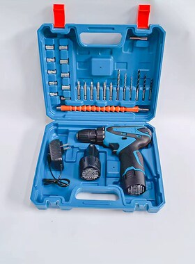 蓝色 12V充电钻锂电池多功能电钻E套装配件家用多功能螺丝刀电起