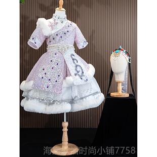 正品新藏族舞蹈演出服女开2024款少演数民族声乐藏服儿童女孩场舞