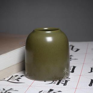 正品文房小盂水丞陶瓷调洗书法国画水滴笔 砚台磨墨盘加水景德水