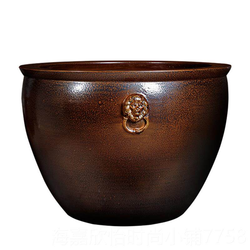 正品景德陶镇瓷器鱼缸缸办公室客厅摆件锦水缸庭院大缸养鱼盆鲤乌