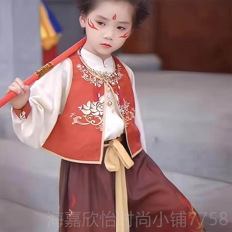 正品哪吒男女同套装六一演出汉服服表演款服舞服装幼儿园蹈服装国