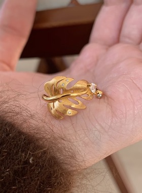 春日来信树叶拉丝复古戒指拉丝镂空叶子气质高级感轻奢小众