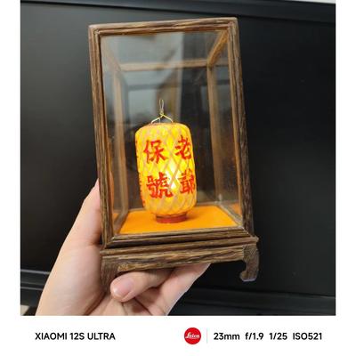 潮汕迷你竹编油纸灯笼中式传统文化汽车发光摆件挂件可定制