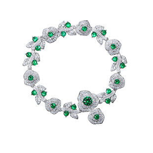 款 绿色设计师繁花手链时尚 925银手链人造宝石镶钻轻奢经典 AILEQ