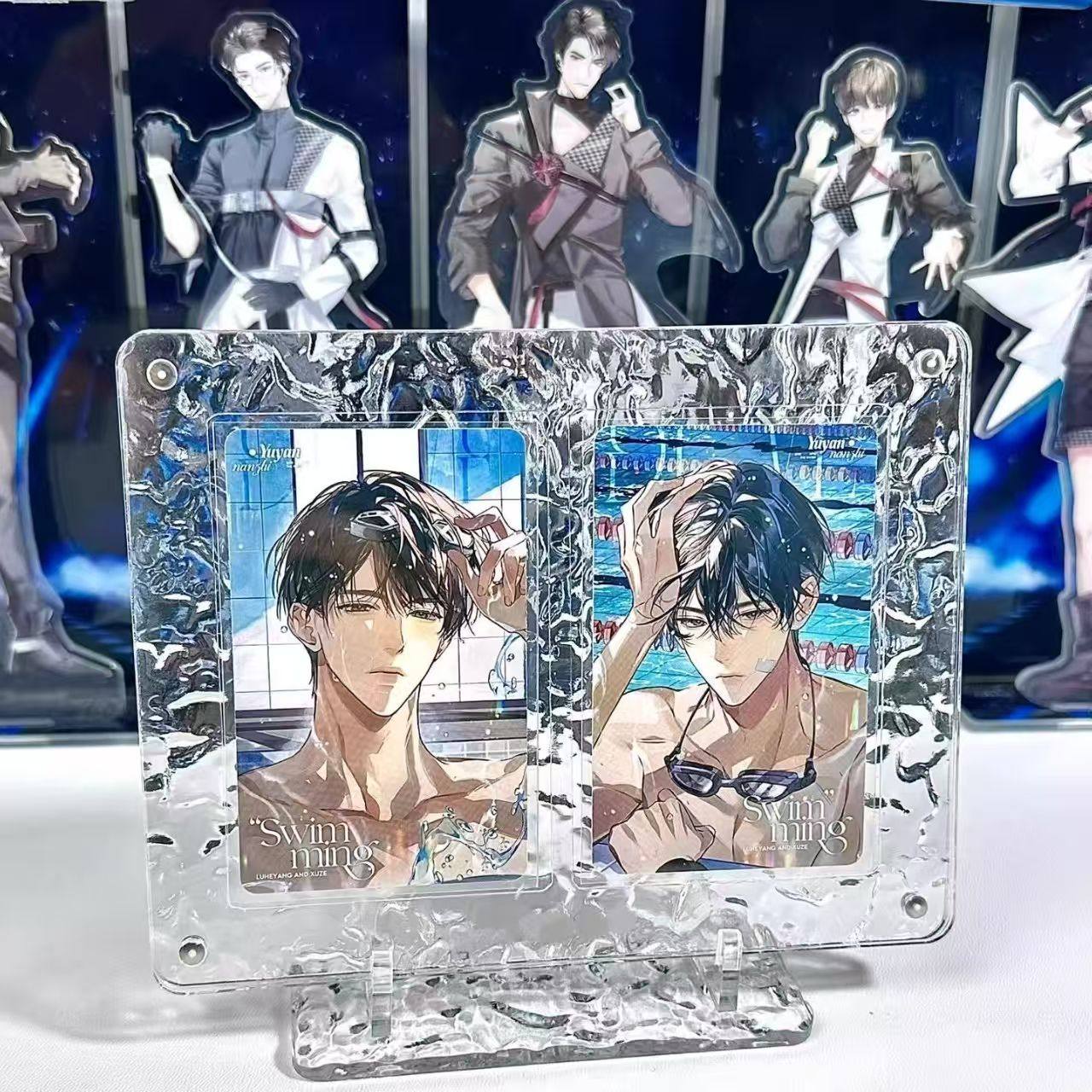 韩系ins水波纹双人卡砖亚克力高透磁吸卡套3寸小卡谷美桌面展示架,模玩/动漫/周边/娃圈三坑/桌游,动漫徽章/立牌,淘宝优惠券,粉丝福利购,淘宝优惠卷