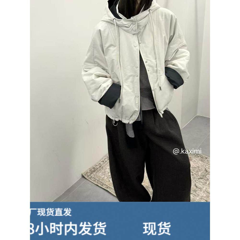 欧洲站时尚撞色连帽短款棉衣外套女2025秋季新款韩版宽松百搭上衣,女士内衣/男士内衣/家居服,睡衣上装,淘宝优惠券,粉丝福利购,淘宝优惠卷