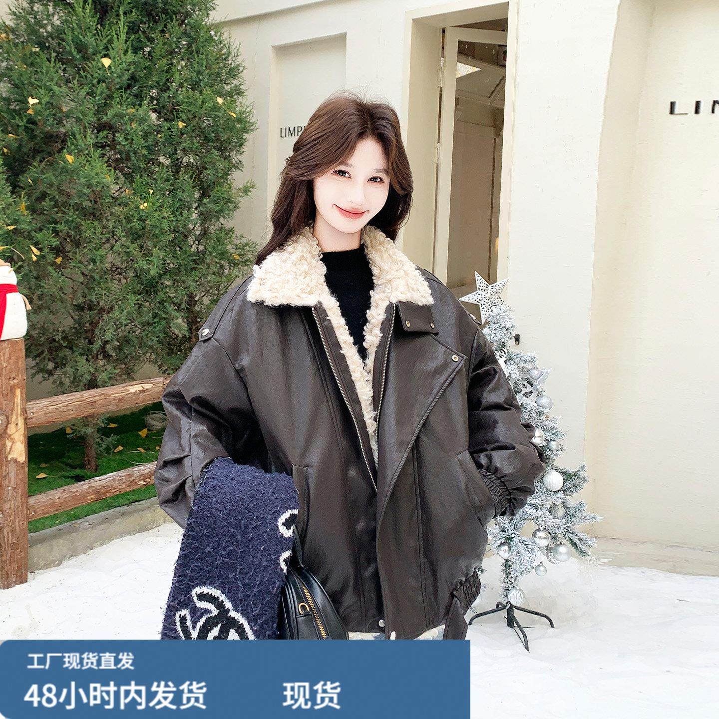 咖色羊羔毛皮衣羽绒服外套2025新款女冬短款机车风皮毛一体派克服,孕妇装/孕产妇用品/营养,套装,淘宝优惠券,粉丝福利购,淘宝优惠卷