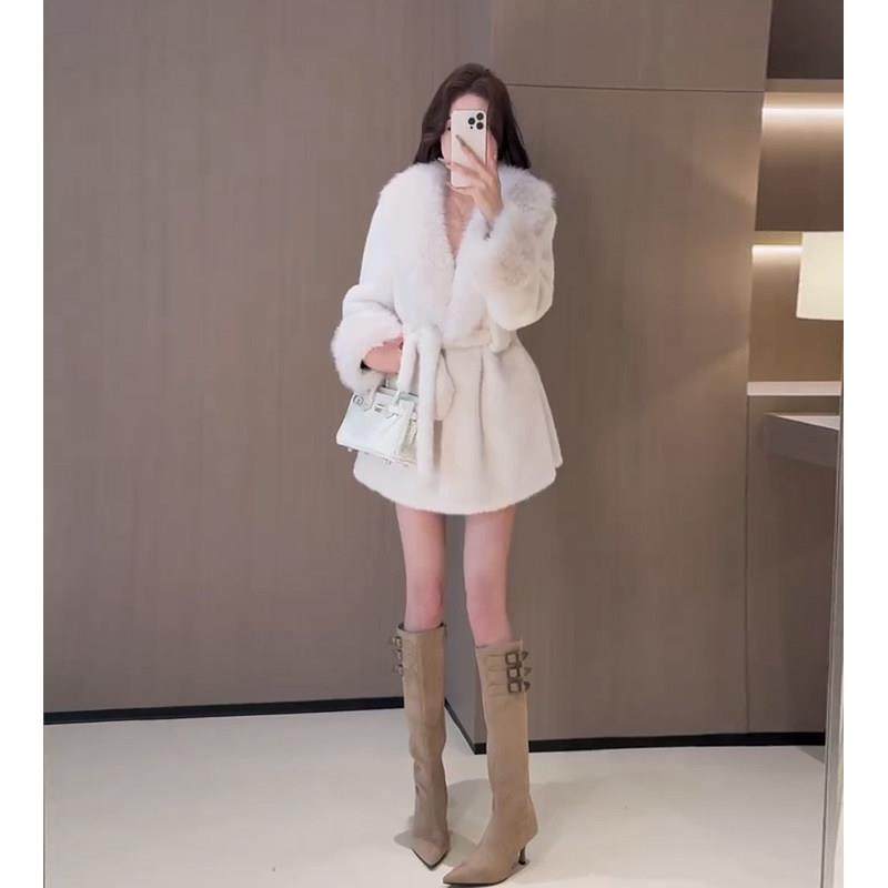 大毛领沪上千金毛毛外套女冬季2025新款小香风仿皮草保暖收腰上衣,运动/瑜伽/健身/球迷用品,广场舞套装,淘宝优惠券,粉丝福利购,淘宝优惠卷