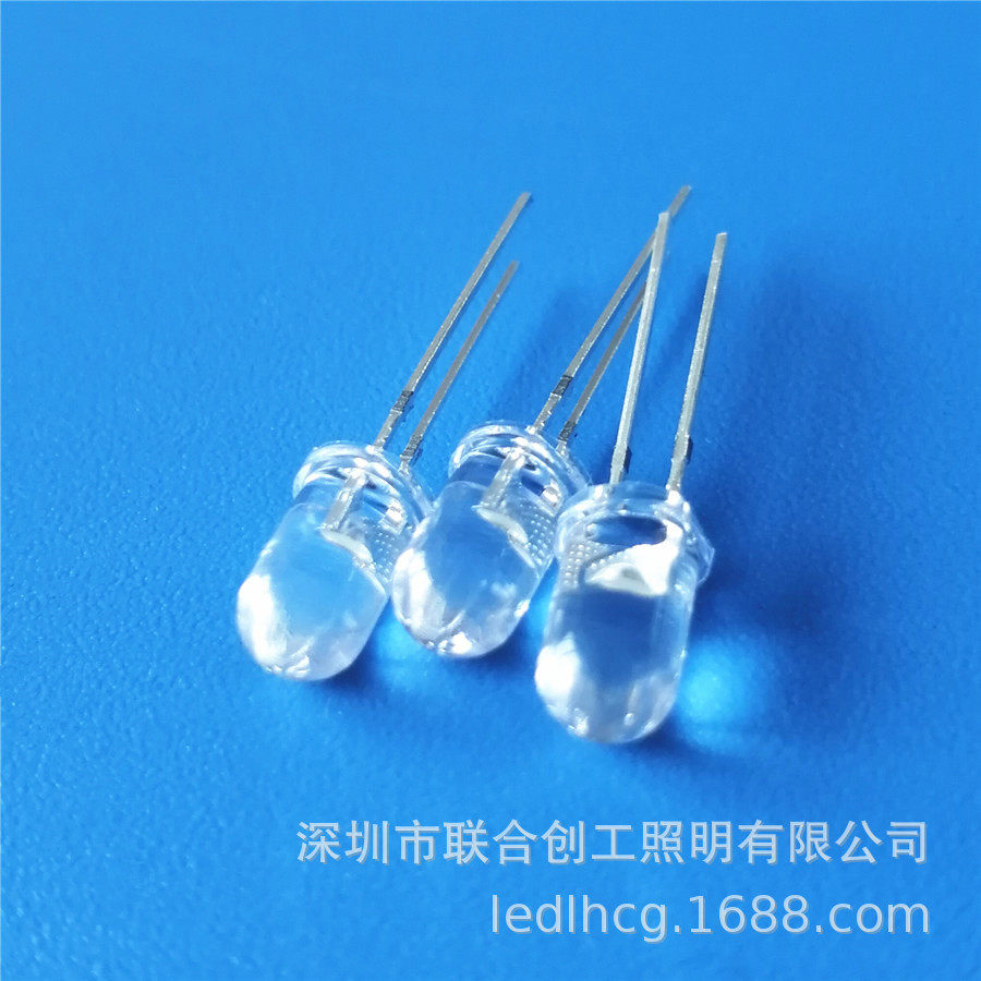 F5mm圆头白发白光 高亮LED圆头灯珠 f5MM白发白LED灯珠