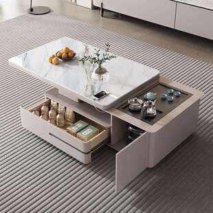 岩板茶几茶台伸缩一体组合多功能客厅功夫家用泡茶现代简约电视柜