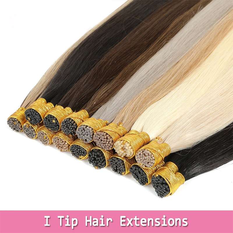 真人发丝 胶头接发 棒棒发 I Tip Hait Extensions 1g/根 50g/包