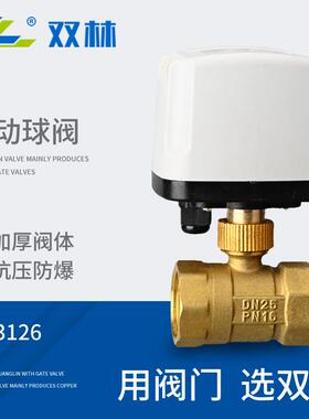 户外电动球阀二通两线AC220V常开常闭铜球阀开关型防淋雨电动阀门