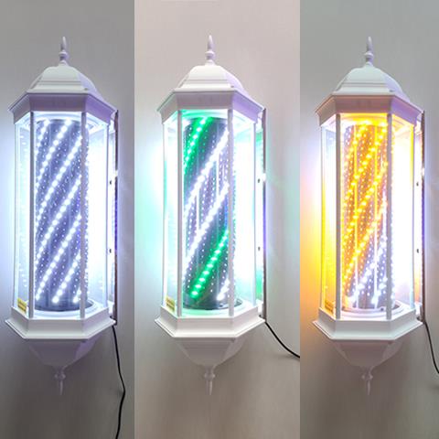 美发转灯旋转理发店LED复古奢华发廊户外宫灯挂墙防水灯箱销