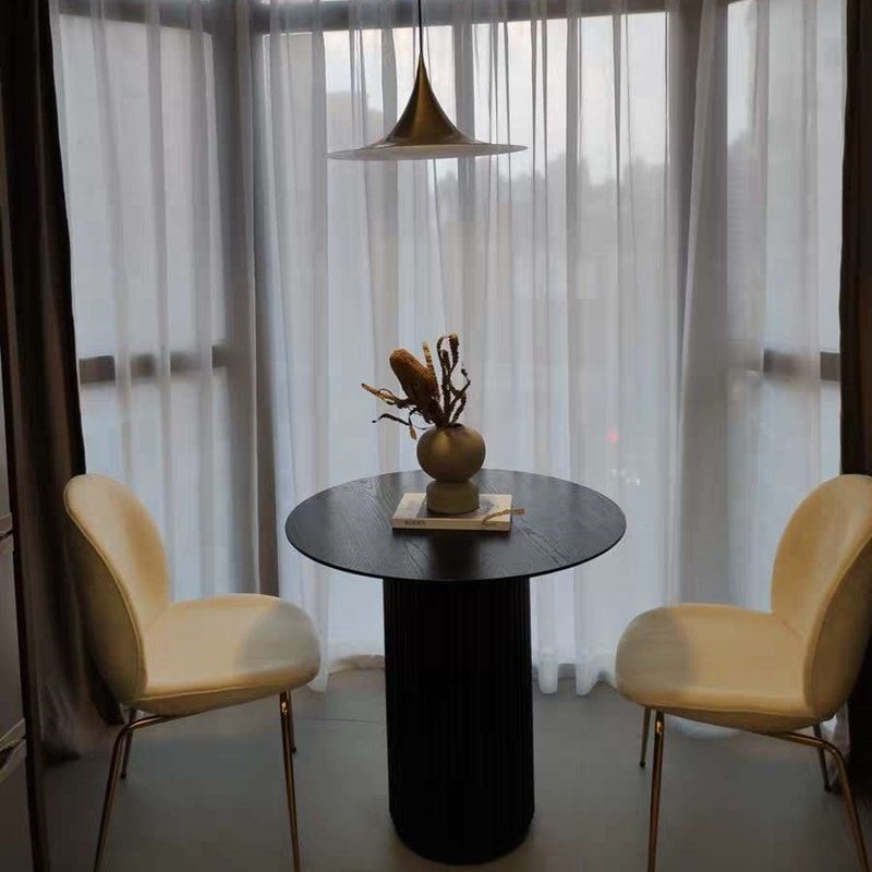 北欧实木圆桌简约家用客厅休闲洽谈桌会客室接待创意咖啡桌椅组合