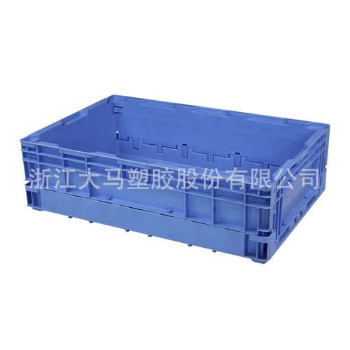 供应 S503蓝色折叠式塑料仓库物流箱 S系列周转箱欧标物流箱