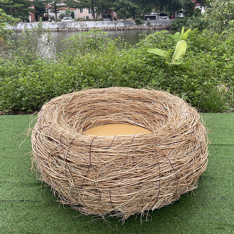 户外家具景区度假村海边沙滩网红鸟巢拍照道具圆形心形铝合金吊椅