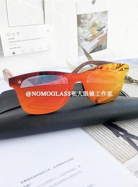 新款高逼格一体式镜片木质高档偏光UV400太阳眼镜 炫彩男墨镜潮