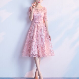 白色小晚礼服裙子女平时可穿2021新款宴会气质伴娘服仙气学生毕业