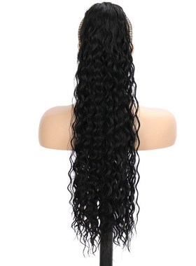 假发女抽绳马尾蓬松接发片玉米须z波浪跨境欧美26inch许昌假发