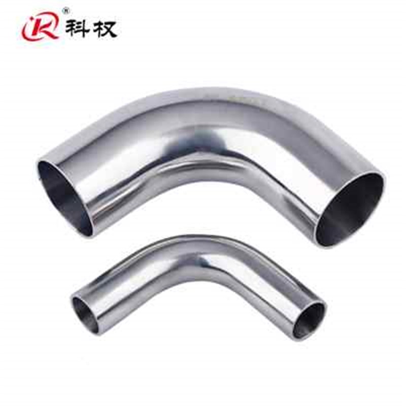 科权304/316L不锈钢加长弯头焊接卫生级J90度弯头 自动焊内外精抛