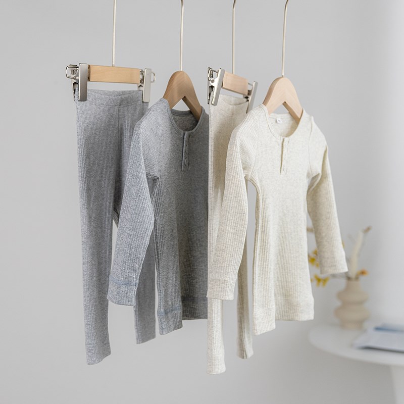 拉波米男女宝宝纯棉儿童睡衣家居服长袖长裤打底秋衣秋裤保暖套装