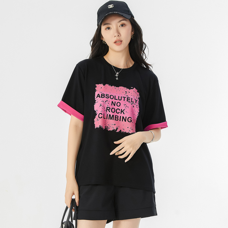 特大码女装夏装200斤胖妹妹百搭时尚休闲上衣N胖mm遮肉显瘦短袖T