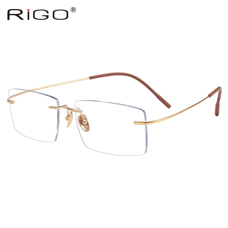 58MM大码无框近视眼镜男长方形 纯钛眼镜架大框胖脸镜框150加长腿