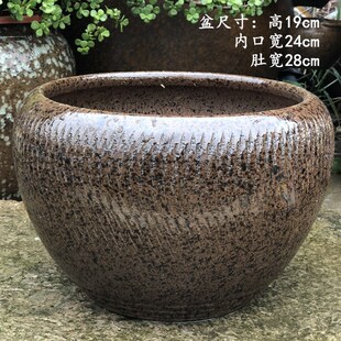 复古陶罐花盆大号l紫砂土陶盆大口径吊兰带粗陶绿萝创意多肉花盆