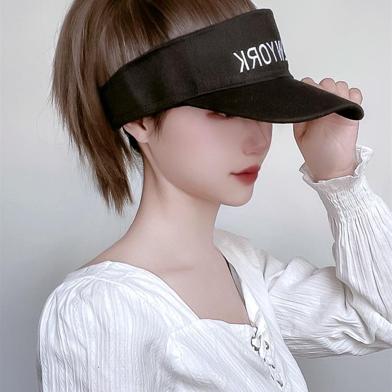 。女款马尾假发帽子带头发一体夏天戴的短发遮阳帽2023新款时尚连图片
