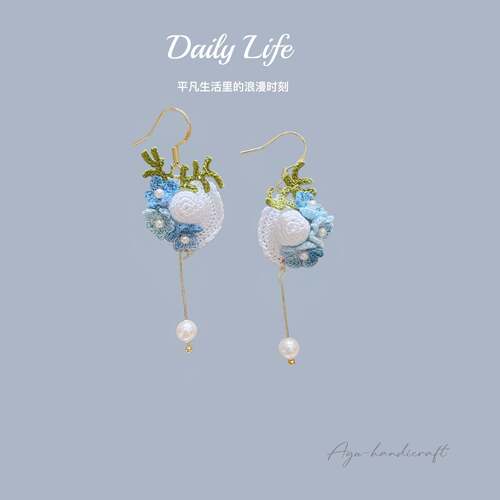 编织材料包帽子花朵耳环微钩材料包diy手工