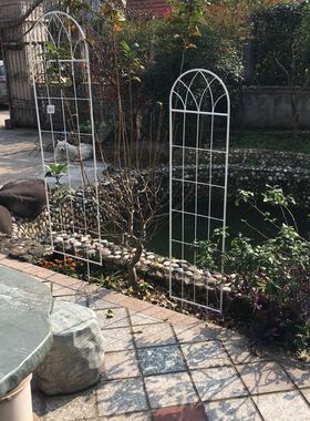 新品阳台铁艺篱笆栅栏爬藤架 路引架子月花W插支架 花栏