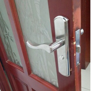 木门单舌门锁不锈钢房门浴室门锁老式厕所门锁孔距110和125和130