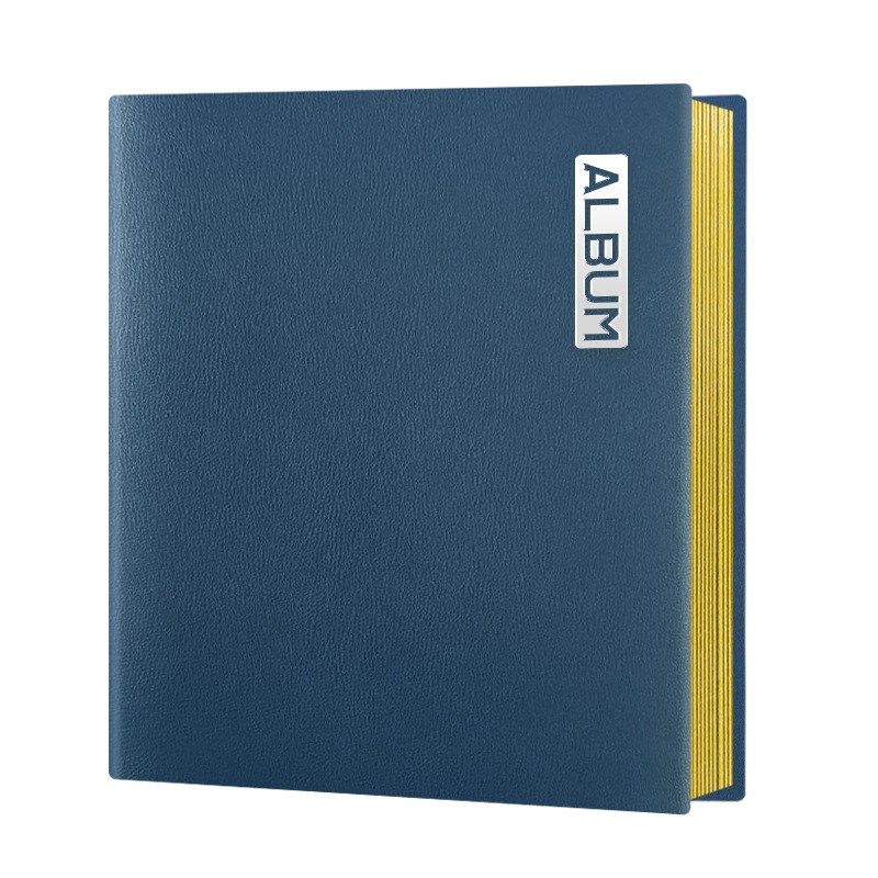 PU皮革封面A4自粘相册商用家z用纪念相册覆膜式粘胶黑白卡内页影