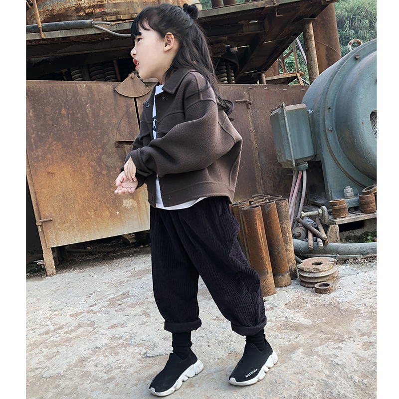 UL双面羊绒羊毛呢大衣女宝宝女童男童外套儿童秋冬季新款大童小童