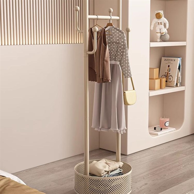 挂衣架卧室落地带轮衣帽架多功能可移动加厚加粗家用挂包包置物架