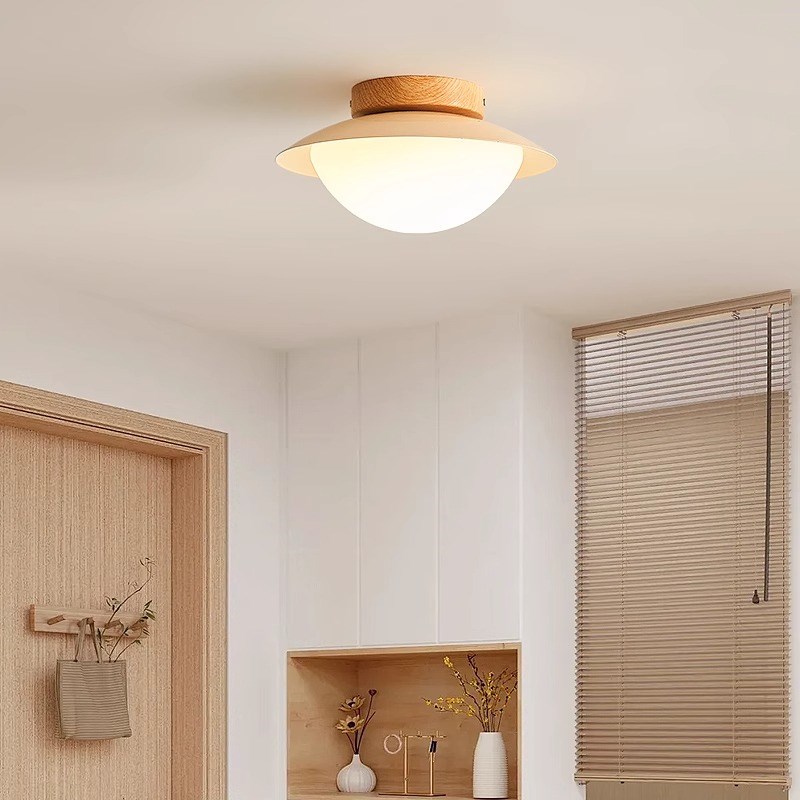 奶油风过道灯2025新款法式中古玄关吸顶灯复古侘寂风衣帽间阳台灯