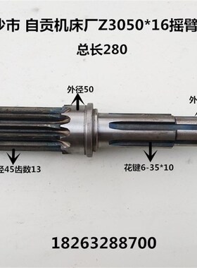 湖北沙市/自贡机床厂Z305016z Z305016/I摇臂钻水平轴 齿轴