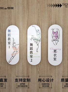 舞蹈教室科室牌瑜伽健身门牌室内提示牌亚克力UV可定制标语