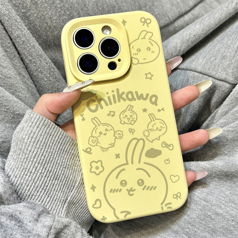 萌系乌萨奇花朵液态硅胶适用于iphone17promax苹果16手机壳15新款14pro超好看独特13情侣12全包防摔11不会撞图片