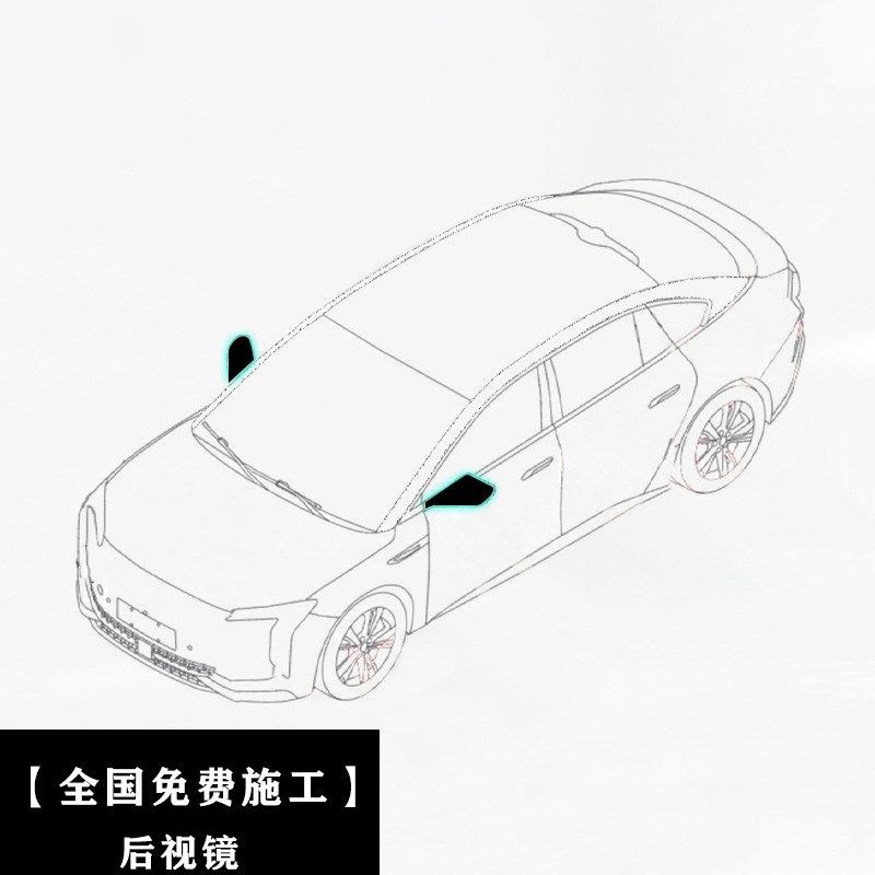 小鹏MONA 03专车悬浮车顶膜进口PET高亮黑悬浮车顶改色贴膜